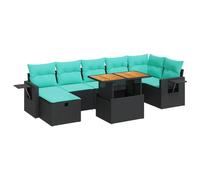 vidaXL Set Divano da Giardino 8pz con Cuscini Grigio Polyrattan Acacia