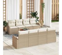 vidaXL Set Divano da Giardino 9 pcs Beige e bianco
