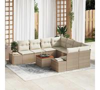 vidaXL Set Divano da Giardino 9 pcs Beige e bianco