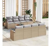 vidaXL Set Divano da Giardino 9 pcs beige e grigio chiaro