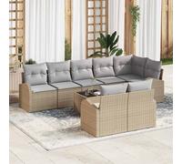 vidaXL Set Divano da Giardino 9 pcs Beige e grigio chiaro polyrattan