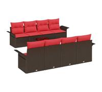 vidaXL Set Divano da Giardino 9 pcs Beige e Rosso polyrattan, Giardino e Terrazza, Mobili Moderni da Esterno, Divano Leggero e Resistente ai Raggi UV per Casa e Patio