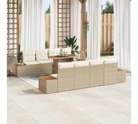 vidaXL Set Divano da Giardino 9 pcs Beige Poly Rattan