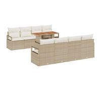 vidaXL Set di divani da Giardino 9 Pezzi con Cuscini Beige in Rattan Sintetico. Ha Un Design modulare, Elegante e Resistente alle intemperie, Perfetto per Un Patio di Stile.