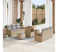 vidaXL Set Divano da Giardino 9 pcs Beige polyrattan