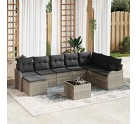 vidaXL Set Divano da Giardino 9 pcs Grigio chiaro Poly Rattan