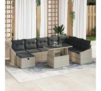 vidaXL Set Divano da Giardino 9 pcs Grigio chiaro Poly Rattan