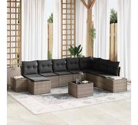 vidaXL Set Divano da Giardino 9 pcs Grigio chiaro polyrattan
