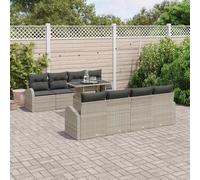 vidaXL Set Divano da Giardino 9 pcs Grigio chiaro polyrattan