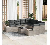 vidaXL Set Divano da Giardino 9 pcs Grigio chiaro polyrattan