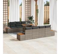 vidaXL Set Divano da Giardino 9 pcs Grigio Poly Rattan