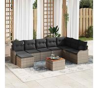 vidaXL Set Divano da Giardino 9 pcs Grigio polyrattan