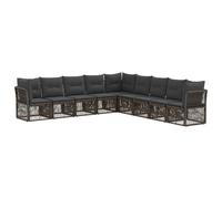 vidaXL Set Divano da Giardino 9 pcs Grigio polyrattan