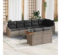 vidaXL Set Divano da Giardino 9 pcs Grigio polyrattan