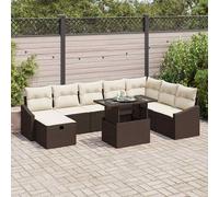 vidaXL Set Divano da Giardino 9 pcs Marrone polyrattan