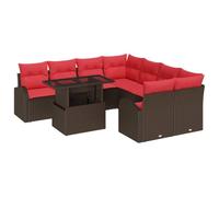 vidaXL Set Divano da Giardino 9 pcs Marrone polyrattan, Sofa Modulari Resistenti per Giardino e Terrazzo, Ideali per Esterni e Feste d'Estate o Primavera