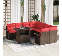 vidaXL Set Divano da Giardino 9 pcs Marrone Rattan in Polipropilene