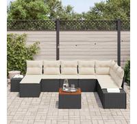 vidaXL Set Divano da Giardino 9 pcs Nero e bianco