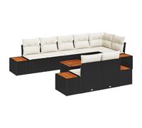 vidaXL Set da Giardino modulare 5 Pezzi con Cuscini in Rattan Nero. Resistente alle intemperie e Design Regolabile. Perfetto per Patio e Balcone. Molto Comodo per Le Persone, Ideale per arredare Il t