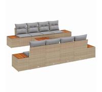 vidaXL Set Divano da Giardino con Cuscino 9 PCS Beige Poly Rattan, Divano modulare da Giardino e terrazza, Set Resistente per Relax e comodità all'aperto, Anti-UV