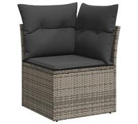 vidaXL Set Divano da Giardino 9 Pezzi con Cuscini Grigio Polyrattan Acacia Mobili da Esterno Soluzione di Seduta Modulare per Balcone Patio e Divani Sezionali Divano Resistente alle Intemperie