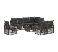 vidaXL Set divano da giardino 9 pezzi grigio polyrattan, divano da giardino moderno, set lounge flessibile, comodi sedili resistenti alle intemperie, relax in giardino