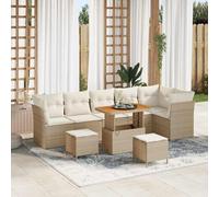 vidaXL Set Divano da Giardino 9 pz 6-Numero di posti beige e panna