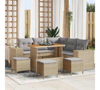 vidaXL Set Divano da Giardino 9 pz 8-Numero di posti