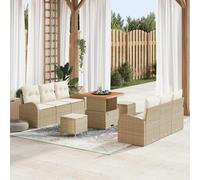 vidaXL Set Divano da Giardino 9 pz 8-Numero di posti Beige e Crema