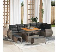 DIVANI DA GIARDINO VIDAXL Rattan sintetico, acciaio con rivestimento a polvere, 133x298x85 cm