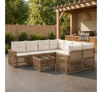 vidaXL Set Divano da Giardino 9 pz Beige polyrattan