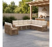 vidaXL Set Divano da Giardino 9 pz Beige polyrattan