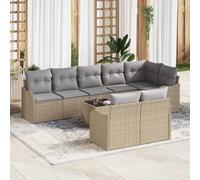 vidaXL Set Divano da Giardino 9 pz Beige polyrattan