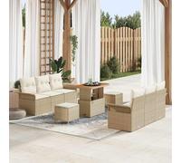 vidaXL Set Divano da Giardino 9 pz Beige polyrattan