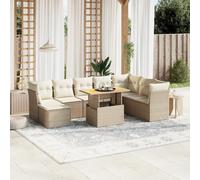 DIVANO DA GIARDINO VIDAXL 9 pz con Cuscini Beige in Polyrattan - 3275515