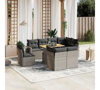vidaXL Set Divano da Giardino 9 pz con Cuscini Grigio in Polyrattan