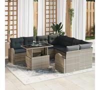vidaXL Set Divano da Giardino 9 pz Grigio chiaro