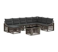 vidaXL Set Divano da Giardino 9 pz Grigio e Grigio Scuro polyrattan