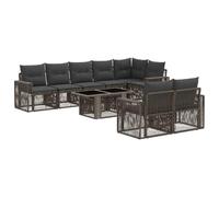 vidaXL Set Divano da Giardino 9 pz Grigio e Grigio Scuro polyrattan