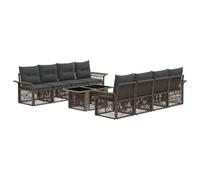 vidaXL Set Divano da Giardino 9 pz Grigio e Grigio Scuro polyrattan