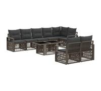 vidaXL Set Divano da Giardino 9 pz Grigio e Grigio Scuro polyrattan