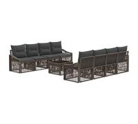 vidaXL Set Divano da Giardino 9 pz Grigio polyrattan