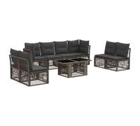 vidaXL Set Divano da Giardino 9 pz Grigio polyrattan