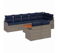 vidaXL Set Divano da Giardino 9 pz Grigio polyrattan | Resiste al sole senza problemi, Cuscini super morbidi per un comfort top, Posti per 7 persone, perfetto per le feste