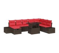 vidaXL Set Divano da Giardino 9 pz Marrone polyrattan | Puoi sistemare questo set come vuoi, ideale per rilassarti o fare colpo sugli ospiti, Robusto e con un tocco elegante,