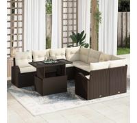 vidaXL Set Divano da Giardino 9 pz Marrone Rattan in Polipropilene