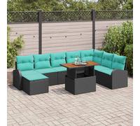 vidaXL Tuin Sofa Set 9 st Zwart Poly riet