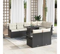 vidaXL Set Divano da Giardino 9 pz Nero Poly Rattan