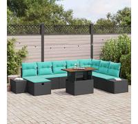 vidaXL Set Divano da Giardino 9 pz Nero polyrattan | Puoi disporre il divano come vuoi, adattandolo perfettamente al tuo spazio