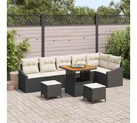 vidaXL Set Divano da Giardino 9 pz Nero polyrattan
